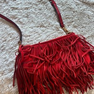 Rebecca Minkoff Red Fringe Purse Great Condition